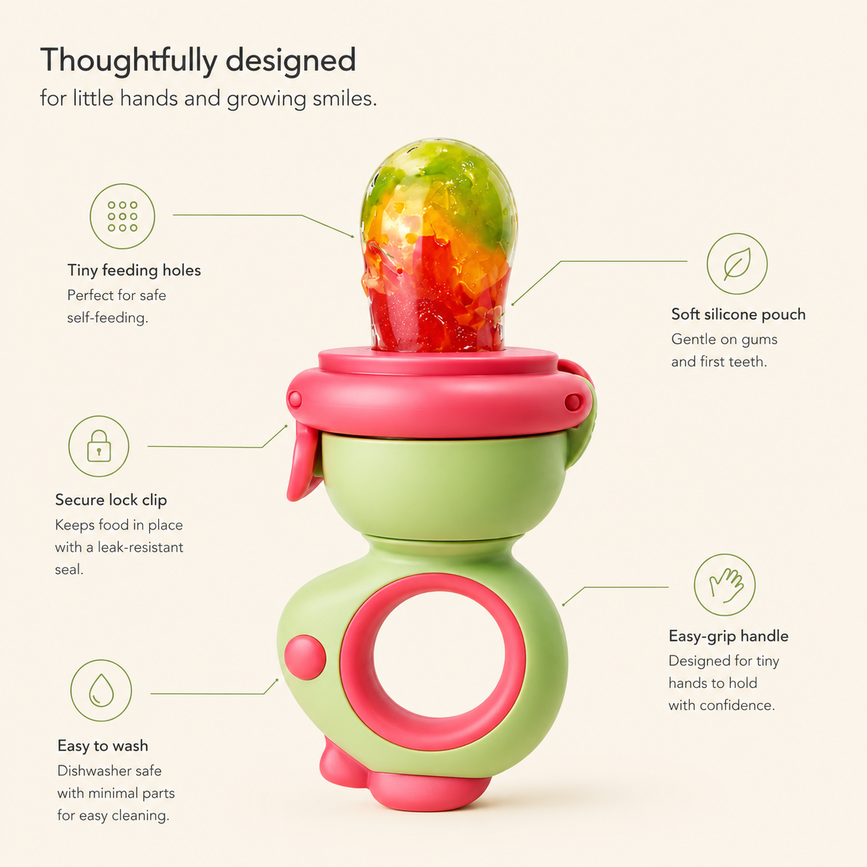 TinyBite Fresh Fruit Feeder Safe Self-Feeding for Little Ones