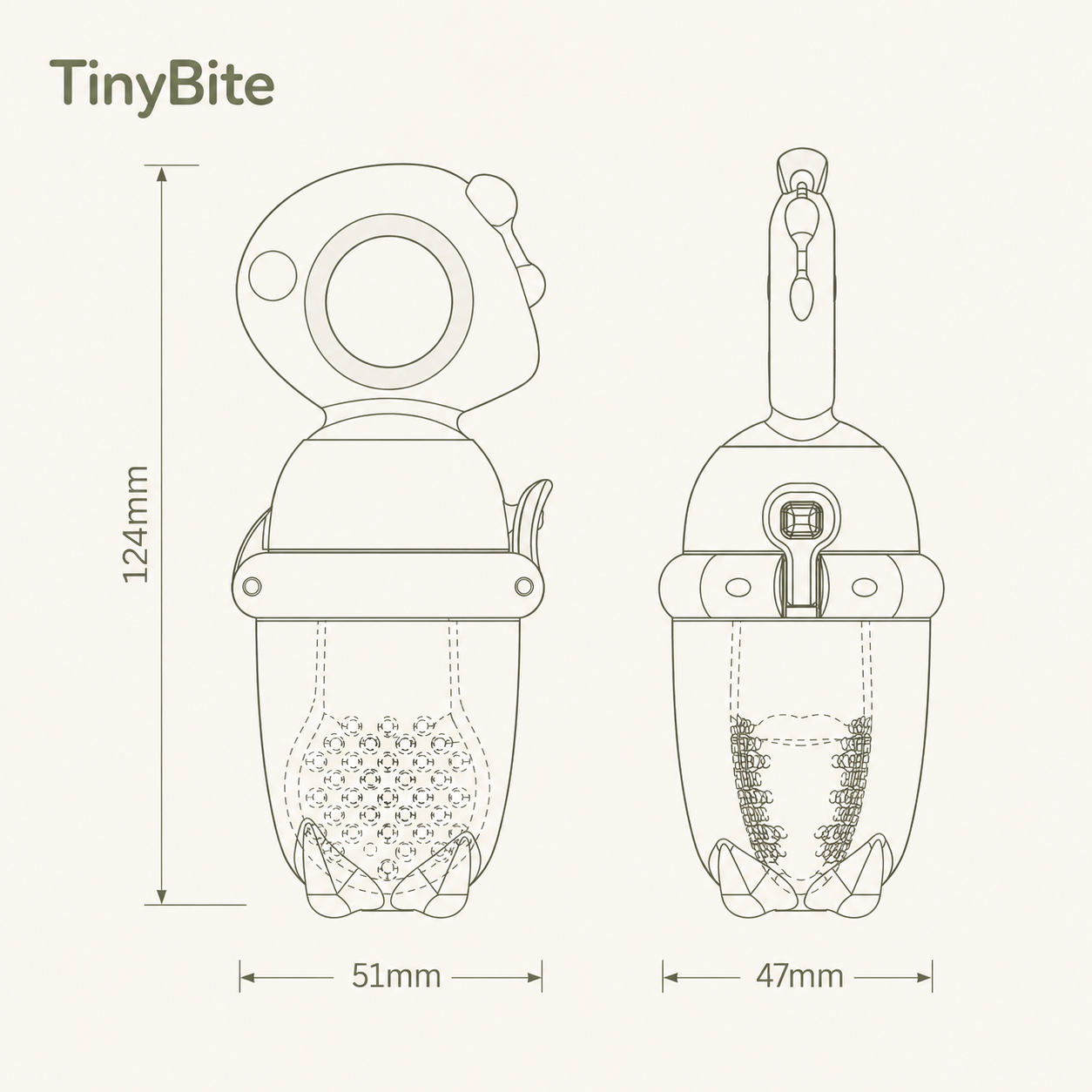 TinyBite Fresh Fruit Feeder Safe Self-Feeding for Little Ones